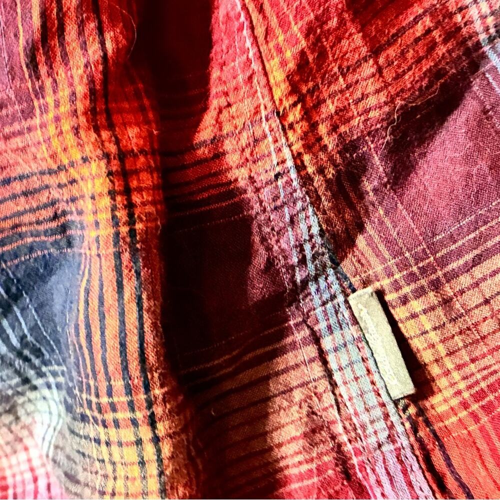 Eddie Bauer Red & Blue Classic Fit Plaid Cotton Button Down Shirt L - Picture 6 of 6